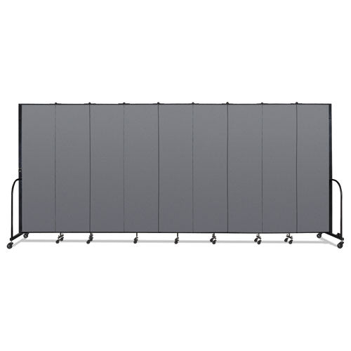 Portable Room Divider, 16 Ft 9" X 0.75" X 7 Ft 4", Vinyl/fiberglass/steel, Gray