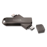 Dual Phone Usb 3.2 Type-c/lightning Flash Drive, 256 Gb, Black