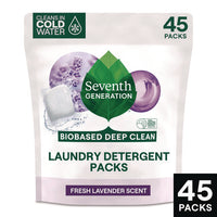 Natural Laundry Detergent Packs, Powder, Lavender Scent, 45 Packets/pack, 8/carton