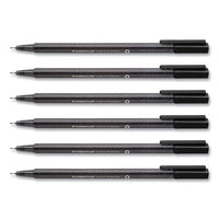 Triplus Fineliner Marker Pen, Stick, Fine 0.3 Mm, Black Ink, Clear Barrel, 6/pack