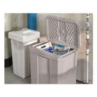 Salt Box, 28 Gal, 23.75 X 15.75 X 23.75. Dove Gray