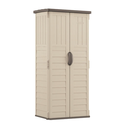 Vertical Storage Shed, 22 Cu Ft, 2 Ft 8.25" X 2 Ft 1.5" X 6 Ft, Vanilla/stoney