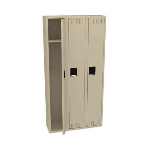 Single-tier Locker, Three Lockers With Hat Shelves, 36w X 12d X 72h, Sand