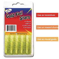 Foil Star Stickers, Gold, 55/sheet, 8 Sheets/pack, 72 Packs/carton