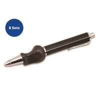 Heavyweight Ball Pen W/the Pencil Grip, Ballpoint Pen, Retractable, Med 0.7 Mm, Black Ink, Black/silver/navy Barrel, 8/carton