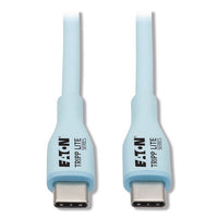 Usb-c Antibacterial Cable, Usb 2.0, Usb Type-c (usb-c) To Usb Type-c (m/m), 6 Ft, Light Blue