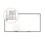 Magnetic Steel Dry Erase Board, 48" X 96", White Surface, Black Aluminum Frame