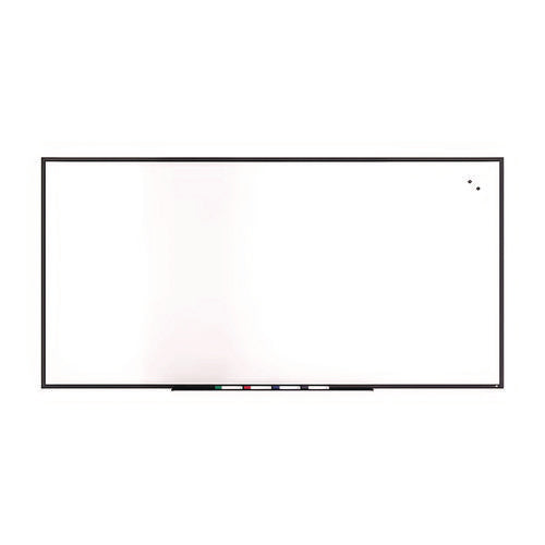 Magnetic Steel Dry Erase Board, 48" X 96", White Surface, Black Aluminum Frame