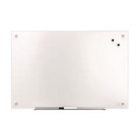 Magnetic Tempered Glass Dry Erase Board, 36" X 24", White Surface