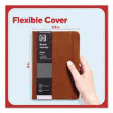 Flexible-cover Business Journal, Elastic Closure, 1-subject, Narrow Rule, Cognac Cover, (128) 8 X 5.5 Sheets