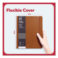 Flexible-cover Business Journal, Elastic Closure, 1-subject, Narrow Rule, Cognac Cover, (128) 10 X 8 Sheets