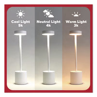 Led Desk Lamp, Candlestick Neck, 13.5" High, White