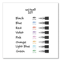 Signo 207 Gel Pen, Retractable, Medium 0.7 Mm, Black Ink, Clear/black Barrel, 5/pack