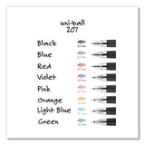 Signo 207 Gel Pen, Retractable, Medium 0.7 Mm, Black Ink, Clear/black Barrel, 5/pack