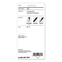 Signo 207 Gel Pen, Retractable, Medium 0.7 Mm, Black Ink, Clear/black Barrel, 5/pack
