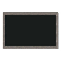 Magnetic Chalkboard With Rustic Frame, 35 X 23, Black Surface, Brown Frame