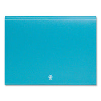 U Eco 13-pocket Expandable File, 9.75" Expansion, 13 Sections; Button/elastic Closure, 1/12-cut Tabs, Letter Size, Ocean