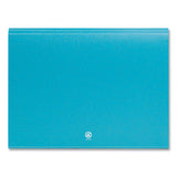 U Eco 13-pocket Expandable File, 9.75" Expansion, 13 Sections; Button/elastic Closure, 1/12-cut Tabs, Letter Size, Ocean