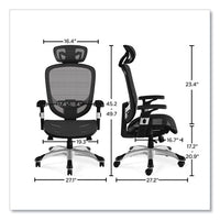 Flexfit Hyken Mesh Task Chair, Supports Up To 275 Lb, 17.24" - 20.98" Seat Height, Charcoal Gray Seat/back, Silver/black Base