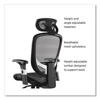 Flexfit Hyken Mesh Task Chair, Supports Up To 275 Lb, 17.24" - 20.98" Seat Height, Charcoal Gray Seat/back, Silver/black Base