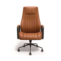 Industria 3-50l Ergonomic Bonded Leather Swivel Manager Chair, Supports Up To 275 Lbs, 16.81" To 20.55" Seat Height, Brown