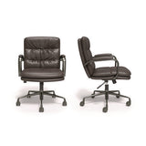 Industria 3-40c Bonded Leather Swivel Manager Chair, Supports Up To 275 Lbs, 18.31" To 22.05" Seat Height, Gray Seat/back