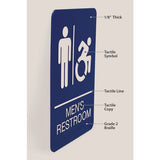 Ada Sign, Men's Restroom, 6 X 9, Blue Face, White Graphics