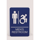 Ada Sign, Men's Restroom, 6 X 9, Blue Face, White Graphics