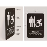 Ada Sign, Men's Restroom, 6 X 9, Black Face, White Graphics