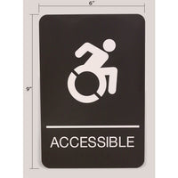 Ada Sign, Accessible, 6 X 9, Black Face, White Graphics