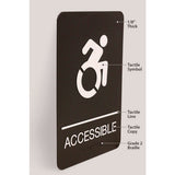 Ada Sign, Accessible, 6 X 9, Black Face, White Graphics