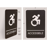 Ada Sign, Accessible, 6 X 9, Black Face, White Graphics