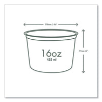 Round Deli Pots, 16 Oz, 4.6 Diameter X 3"h, Clear, Plastic, 500/carton