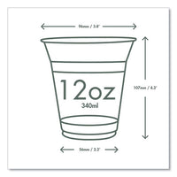 96-series Cold Cup, 12 Oz, Clear/green, 1,000/carton