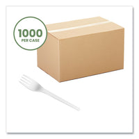 White Cpla Cutlery, Fork, 1,000/carton