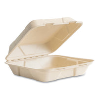 Nourish Molded Fiber Takeout Container, Compostable, 9 X 10 X 2, Natural, Sugarcane, 200/carton