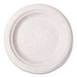 Nourish Molded Fiber Tableware, Compostable, Plate, Sugarcane, 6" Dia, White, 1,000/carton