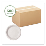 Molded Fiber Tableware, Plate, 9" Diameter, White, 500/carton
