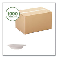 Molded Fiber Tableware, Bowl, 12 Oz, White, 1,000/carton