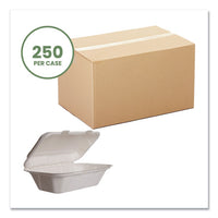 Nourish Molded Fiber Takeout Containers, 5 X 9 X 2, White, Sugarcane, 250/carton