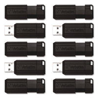 Pinstripe Usb 2.0 Flash Drive, 64 Gb, Black, 10/pack