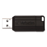 Pinstripe Usb 2.0 Flash Drive, 64 Gb, Black, 10/pack