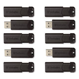 Pinstripe Usb 3.2 Flash Drive, 32 Gb, Black 10/pack