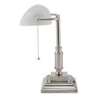 Led Bankers Lamp With Frosted Shade, 14.75" High, Brushed Nickel, Ships In 4-6 Business Days