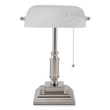 Led Bankers Lamp With Frosted Shade, 14.75" High, Brushed Nickel, Ships In 4-6 Business Days