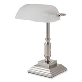 Led Bankers Lamp With Frosted Shade, 14.75" High, Brushed Nickel, Ships In 4-6 Business Days