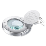 Led Magnifier Lamp With Clamp, Swing Arm, 22" High, Silver, Ships In 4-6 Business Days