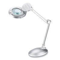 Led Magnifier Lamp With Clamp, Swing Arm, 22" High, Silver, Ships In 4-6 Business Days