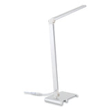 Led Desk Lamp With Dimmer, 2-point Adjustable Neck, 15" High, Silver, Ships In 4-6 Business Days