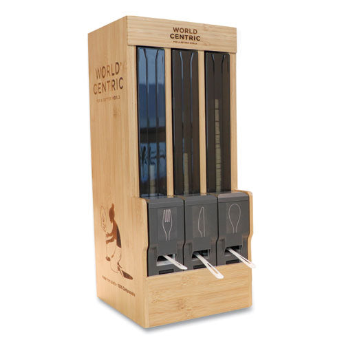 Cutlery Dispenser, Forks/knives/spoons, 10.2 X 8.5 X 21.1, Natural